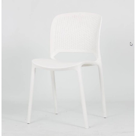 Silla POLINESIA, apilable, polipropileno blanco