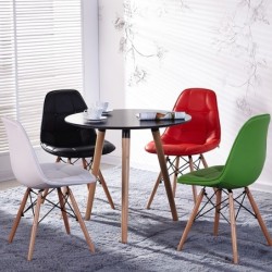 Silla BRISA, madera, similpiel negra 2