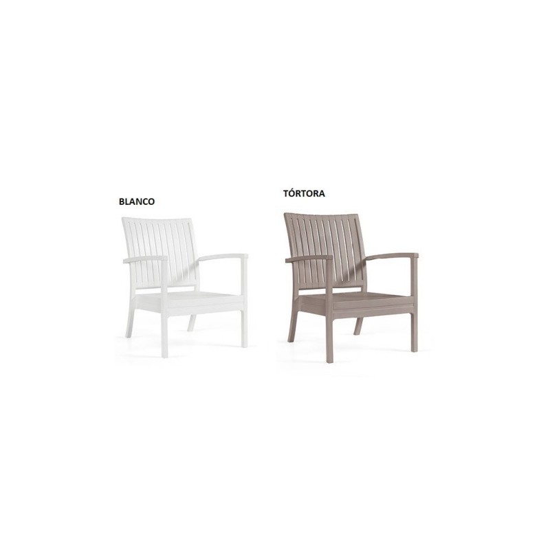 Sillón CHOPIN LOW, apilable,  polipropileno blanco