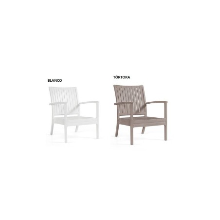 Sillón CHOPIN LOW, apilable,  polipropileno blanco