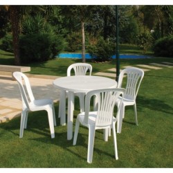Silla CANARIAS, monoblock, apilable, blanco 2