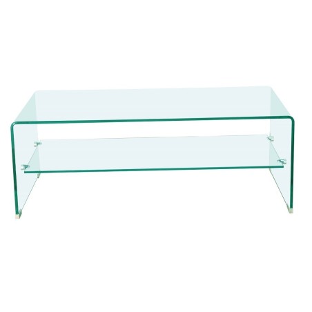 Mesa CHALLENGER, baja, cristal curvado, 110x55 cms