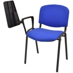 Silla NIZA NEW AM, brazo pala a derecha, chasis negro, tapizado azul 2