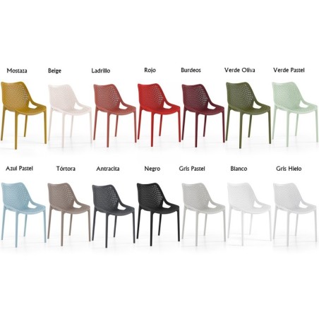 Silla BILL, apilable,  polipropileno blanco*