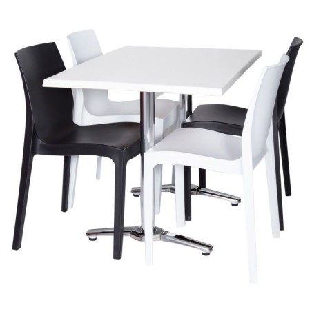 Base de mesa ROMA, rectangular, inoxidable y aluminio*