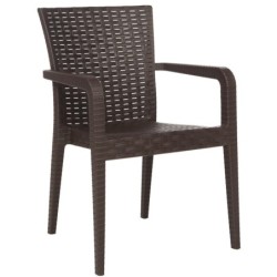 Sillón JAZMIN, apilable, polipropileno marrón chocolate