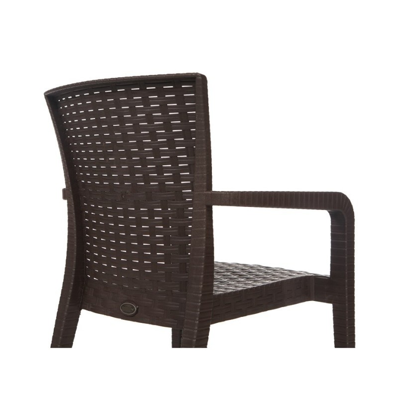 Sillón JAZMIN, apilable, polipropileno marrón chocolate