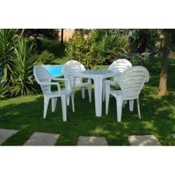 Sillón FARO, monoblock, apilable, blanco 2