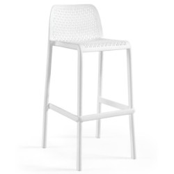 Taburete BILL, apilable, polipropileno blanco