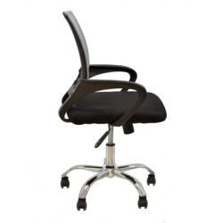 Sillón de oficina FISS NEW (M), negro, gas, basculante, malla gris, tejido negro 2