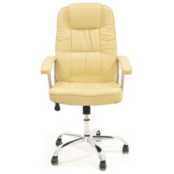 Sillón de oficina PAOLO, alto, gas, basculante, similpiel beige 2