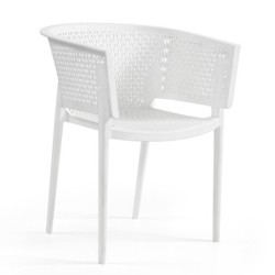 Sillón BILL, apilable,  polipropileno blanco*