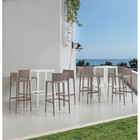 Taburete CHOPIN 99, apilable, polipropileno blanco