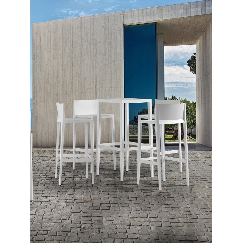 Taburete SUNNY 99, apilable, polipropileno blanco