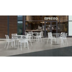 Silla VENECIA, apilable,  polipropileno blanco* 2