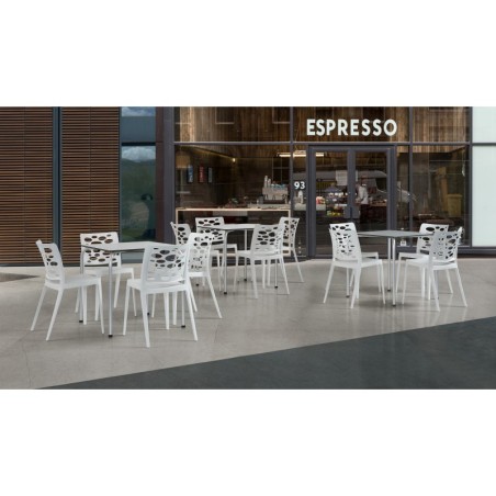 Silla VENECIA, apilable,  polipropileno blanco*
