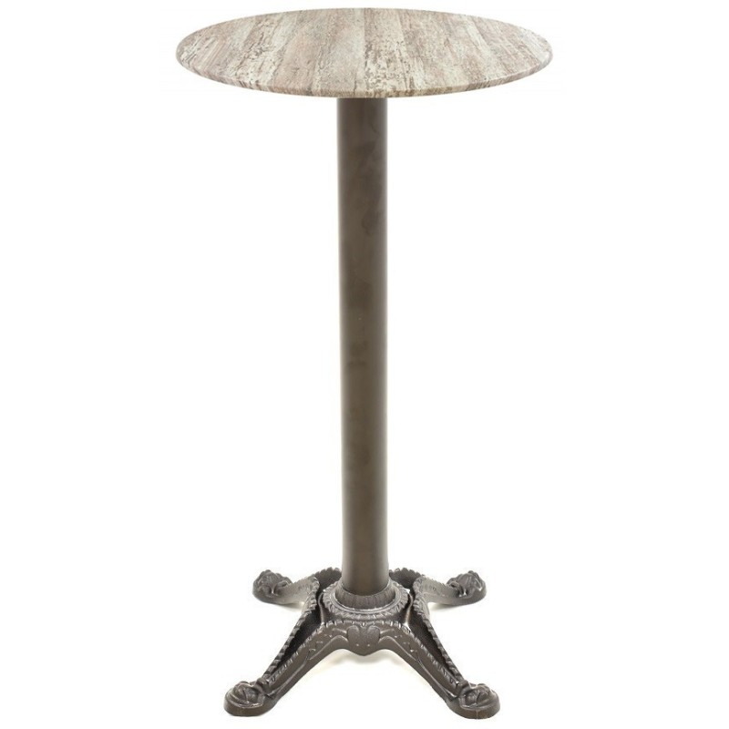 Mesa alta RODANO, negra, base 110 cms y tapa de 70 cms. Color a elegir.