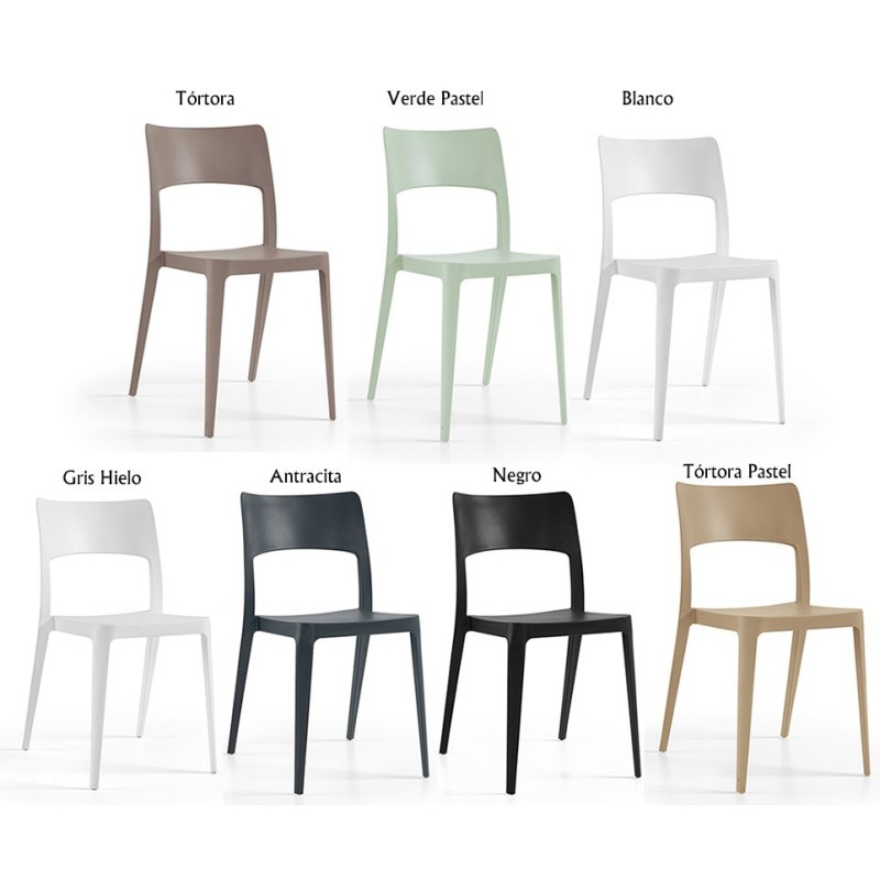 Silla VANESA, apilable,  polipropileno blanco*