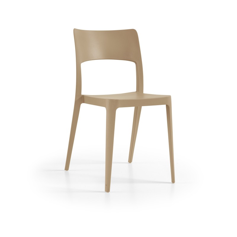 Silla VANESA, apilable,  polipropileno blanco*