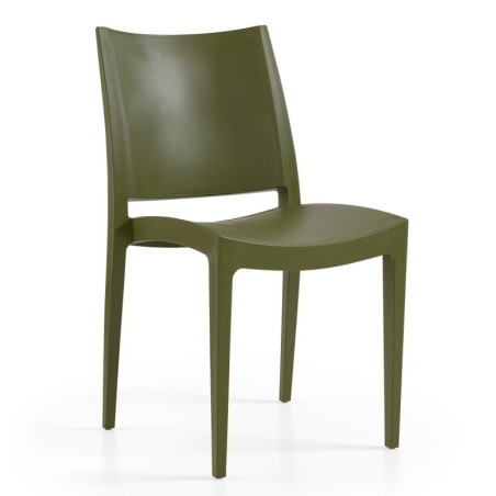 Silla BEYBE, apilable,  polipropileno verde oliva