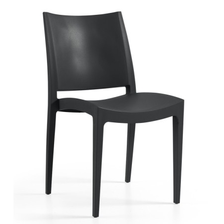 Silla BEYBE, apilable,  polipropileno negro