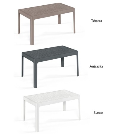Mesa BILL, baja, polipropileno blanco, 90 x 50 cms