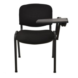 Silla NIZA NEW AM, brazo pala a izquierda, chasis negro, tapizado negro 2