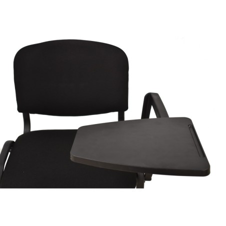 Silla NIZA NEW AM, brazo pala a izquierda, chasis negro, tapizado negro