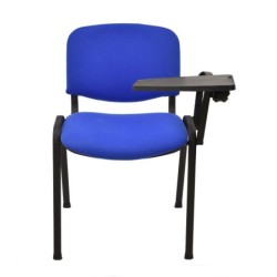 Silla NIZA NEW AM, brazo pala a izquierda, chasis negro, tapizado azul 2