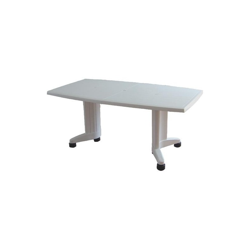 Mesa SIL, blanca, ovalada, ampliable 165/225 x 95 cms.