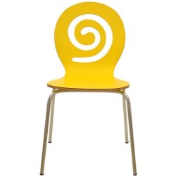 Silla PINSAPO, apilable, acero inoxidable, laminado amarillo 2
