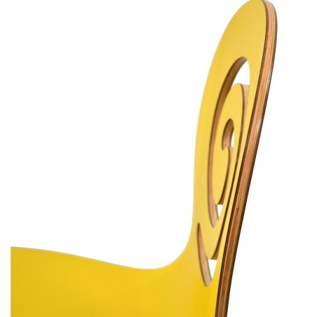Silla PINSAPO, apilable, acero inoxidable, laminado amarillo