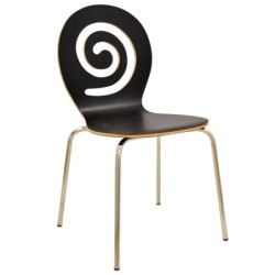 Silla PINSAPO, apilable, acero inoxidable, laminado negro