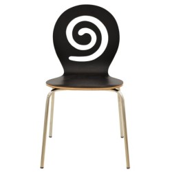 Silla PINSAPO, apilable, acero inoxidable, laminado negro 2