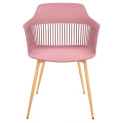 Sillón ALCAZABA, metal, polipropileno rosa oscuro 2