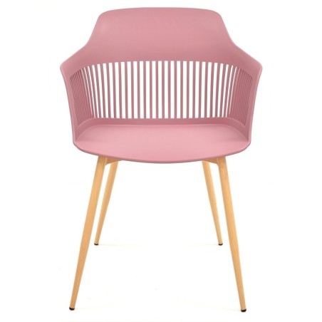 Sillón ALCAZABA, metal, polipropileno rosa oscuro