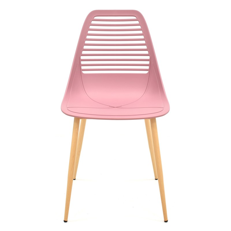 Silla UNCIBAY, metal, polipropileno rosa oscuro