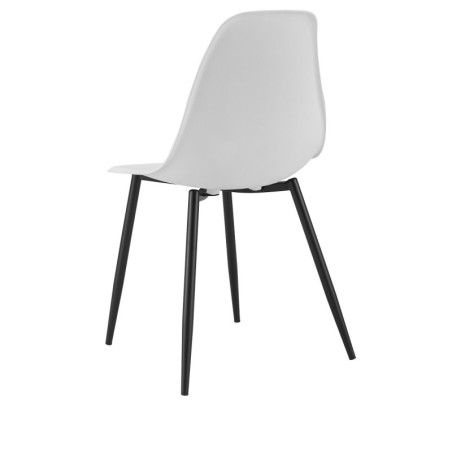 Silla CLUNY, metal negro, polipropileno blanco