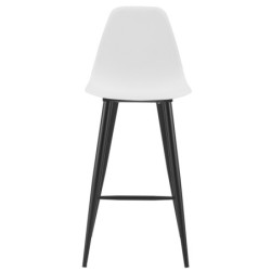 Taburete CLUNY, metal epoxi negro, polipropileno blanco 2