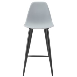Taburete CLUNY, metal epoxi negro, polipropileno gris 2