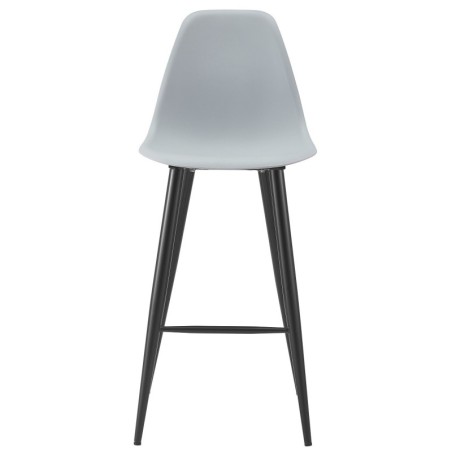 Taburete CLUNY, metal epoxi negro, polipropileno gris
