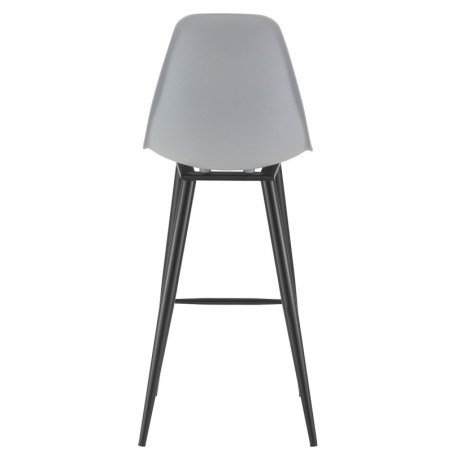 Taburete CLUNY, metal epoxi negro, polipropileno gris