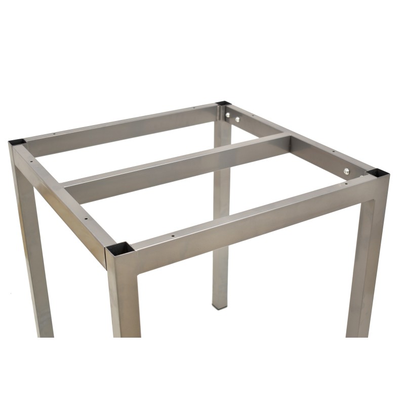 Base de mesa LIRIO, metal, gris plata, 65 x 65 cms, altura 72 cms, para tableros de 70 x 70 cms