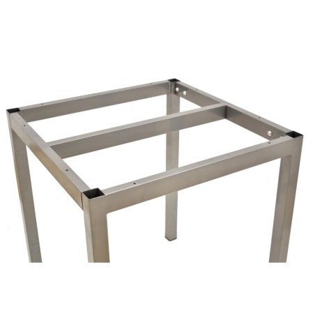 Base de mesa LIRIO, metal, gris plata, 65 x 65 cms, altura 72 cms, para tableros de 70 x 70 cms