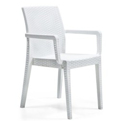 Sillón GLADY, apilable, polipropileno blanco 2