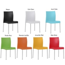 Silla SANDRA, aluminio, polipropileno negro* 2