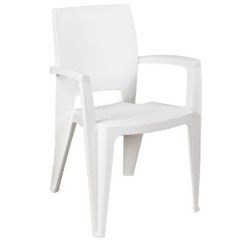Sillón ELEN, apilable, polipropileno blanco