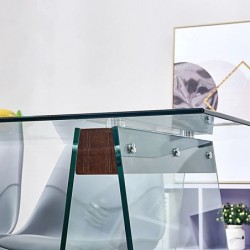 Mesa SELENE, madera, cristal templado, 200x90 cms 2