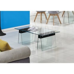 Mesa SELENE, baja, madera, cristal templado, 120x60 cms 2