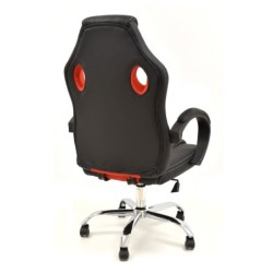 Sillón de oficina SEPANG, racing, similpiel negra, tejido mesh rojo 2
